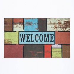 Printed Flocked crumb rubber door mat