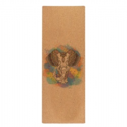 Printed natural rubber yoga mat with cork face